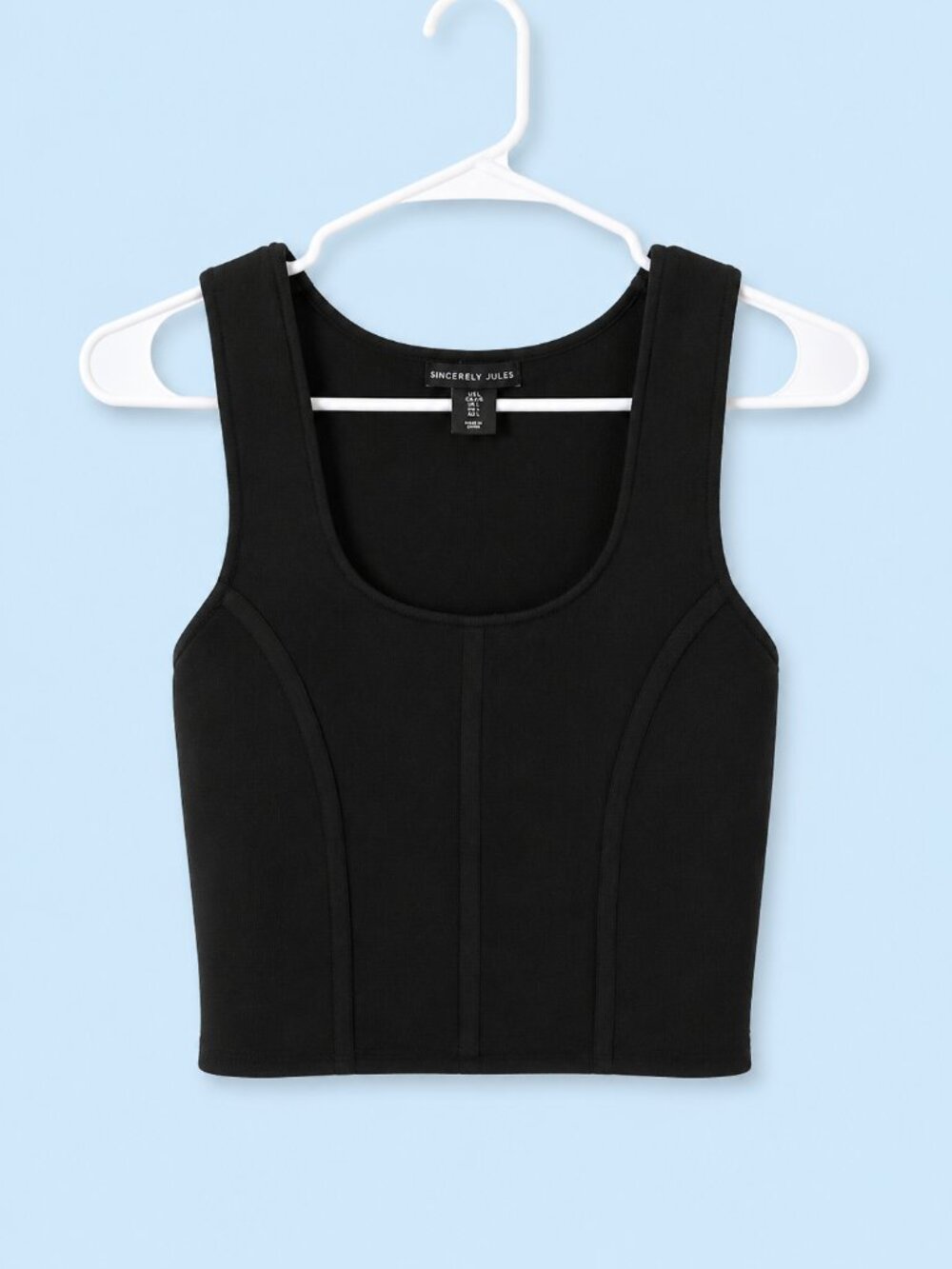 Sincerely Jules Black Corset Knit Tank